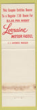 Matchbook Cover - Lorraine Motor Hotel Toledo OH