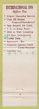 Matchbook Cover - International Inn Cleveland OH