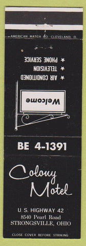 Matchbook Cover - Colony Motel Strongsville OH