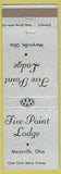 Matchbook Cover - Five Point Lodge Marysville OH