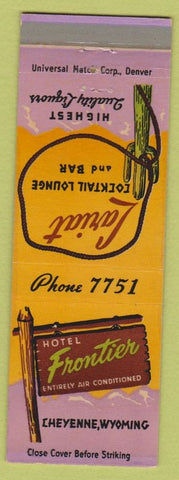 Matchbook Cover - Hotel Frontier Cheyenne WY cactus