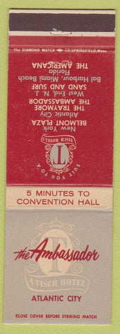 Matchbook Cover - Ambassador Hotel Atlantic City NJ
