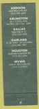 Matchbook Cover - On the Border Cafe Mexican Addison Arlington Dallas TX