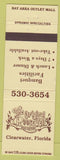 Matchbook Cover - Roosevelt Food Factory Clearwater FL