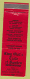 Matchbook Cover - King Olof's Taste of Sweden Smorgasbord Hollywood Inglewood CA
