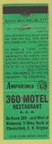 Matchbook Cover - 360 Motel Restaurant AAA Chesterfield VA