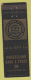 Matchbook Cover - Cumberland Bank Trust Clintwood VA