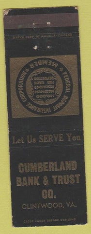 Matchbook Cover - Cumberland Bank Trust Clintwood VA