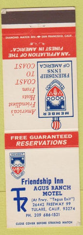 Matchbook Cover - Tagus Ranch Motel Tulare CA #1 with brand