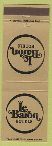 Matchbook Cover - Le Baron Hotels San Diego CA Buena Park San Jose