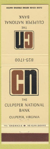 Matchbook Cover - Culpeper National Bank VA