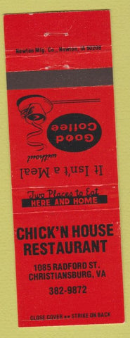 Matchbook Cover - Chick N House Restaurant Christiansburg VA