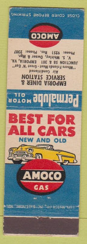 Matchbook Cover - Amoco oil gas  Emporia VA diner