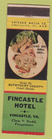 Matchbook Cover - Fincastle Hotel VA WEAR