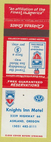Matchbook Cover - Knights Inn Motel Ashland OR