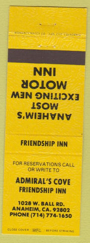 Matchbook Cover - Admiral's Cove Anaheim CA yellow