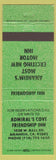 Matchbook Cover - Admiral's Cove Anaheim CA green