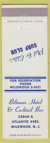 Matchbook Cover - Biltmore Hotel Wildwood NJ Surf Club