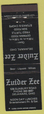 Matchbook Cover - Zuider Zee Delaware OH