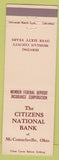 Matchbook Cover - Citizens National Bank McConnelsville OH
