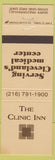 Matchbook Cover - Clinic Inn Cleveland OH