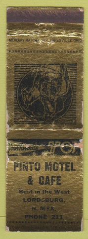 Matchbook Cover - Pinto Motel Cafe Lordsburg NM low phone # WORN