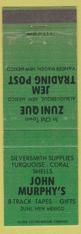 Matchbook Cover - Murphy's Trading Post Zunia Vander Wagen NM green