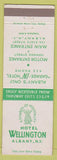Matchbook Cover - Hotel Wellington Albany NY