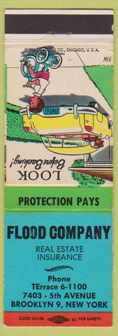 Matchbook Cover - Flood Company Real Estate Insurance Brooklyn NY