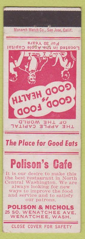 Matchbook Cover - Polison's Cafe Wenatchee WA