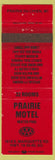 Matchbook Cover - Prairie Motel Prairie Du Chien WI WEAR