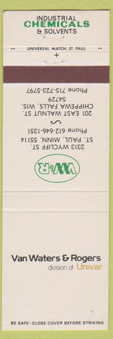 Matchbook Cover - Van Waters and Rogers Univar Chemicals Chippewa Falls WI
