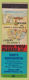 Matchbook Cover - Kirk's Service Sinclair oil gas Berryville VA low phone
