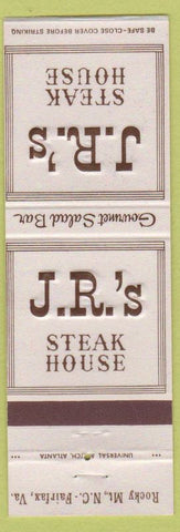 Matchbook Cover - Jrs Steak House Fairfax VA