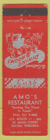 Matchbook Cover - Amo's Restaurant Salem VA