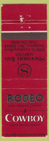 Matchbook Cover - Sheraton Inn Bridgeton MO Rodeo Cowboy