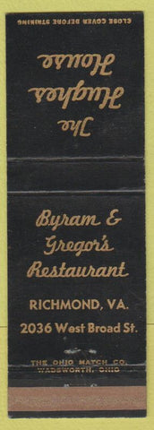 Matchbook Cover - Hughes House Richmond VA Byran Gregor's WEAR