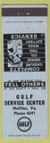 Matchbook Cover - Gulf oil gas Halifax VA