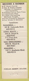 Matchbook Cover - American Barber College Anaheim CA