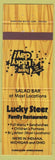 Matchbook Cover - Lucky Steer Family Restaurant Chain IN MI OH