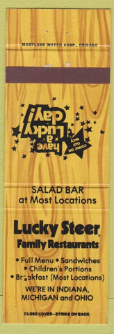 Matchbook Cover - Lucky Steer Family Restaurant Chain IN MI OH