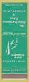 Matchbook Cover - First National Bank Spencer WV