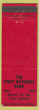 Matchbook Cover - First National Bank Ripley WV 1953