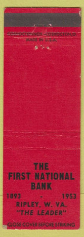 Matchbook Cover - First National Bank Ripley WV 1953