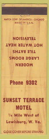 Matchbook Cover - Sunset Terrance Motel Lewisburg WV