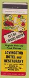 Matchbook Cover - Lovingston Hotel Rrestuarnat Lovingston VA WEAR