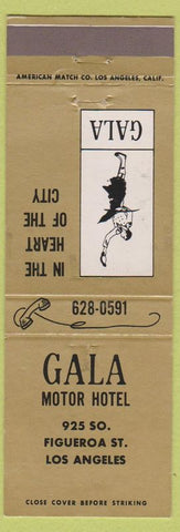 Matchbook Cover - Gala Motor Hotel Los Angeles CA WEAR