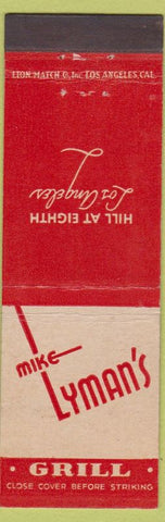 Matchbook Cover - Mike Lyman's Grill Los Angeles CA