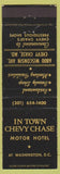 Matchbook Cover - In Town Chevy Chase Motor Hotel Washington DC WEAR