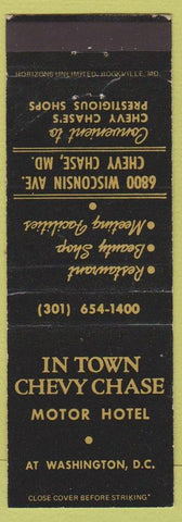 Matchbook Cover - In Town Chevy Chase Motor Hotel Washington DC WEAR